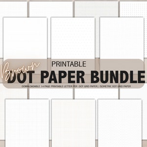 Brown Dot Grid Journal Printable Paper Insert Bundle | Isometric Dot Grid Paper | Bullet Journal Paper | Bujo Planner