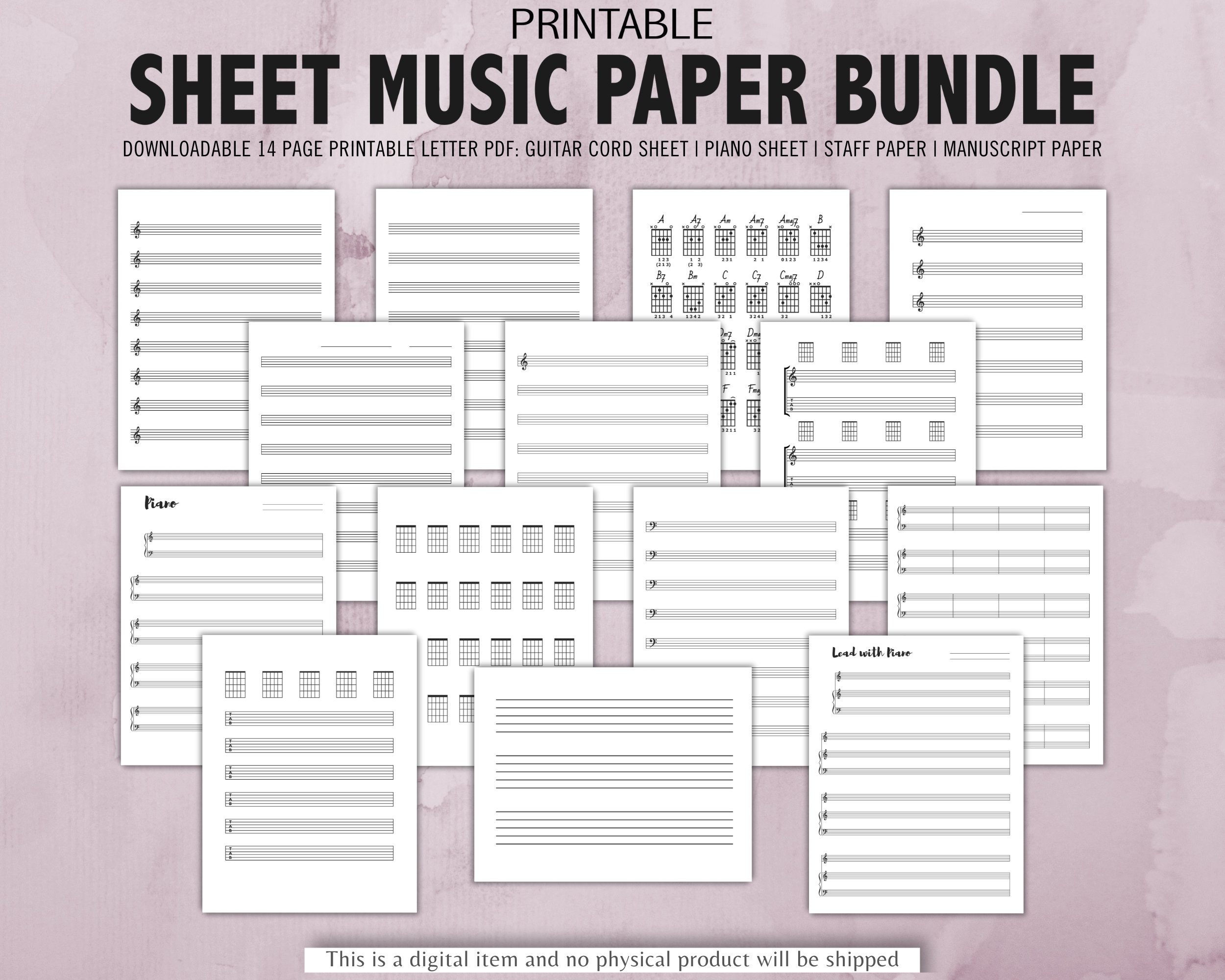 Blank Piano Sheet Music – Madison's Paper Templates