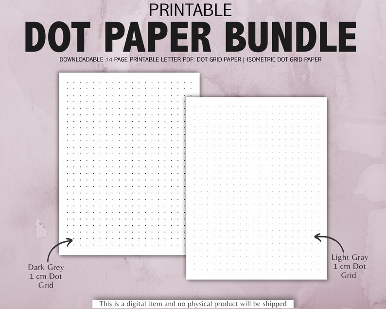 Dot Grid Journal Printable Paper Insert Bundle Isometric Dot - Etsy