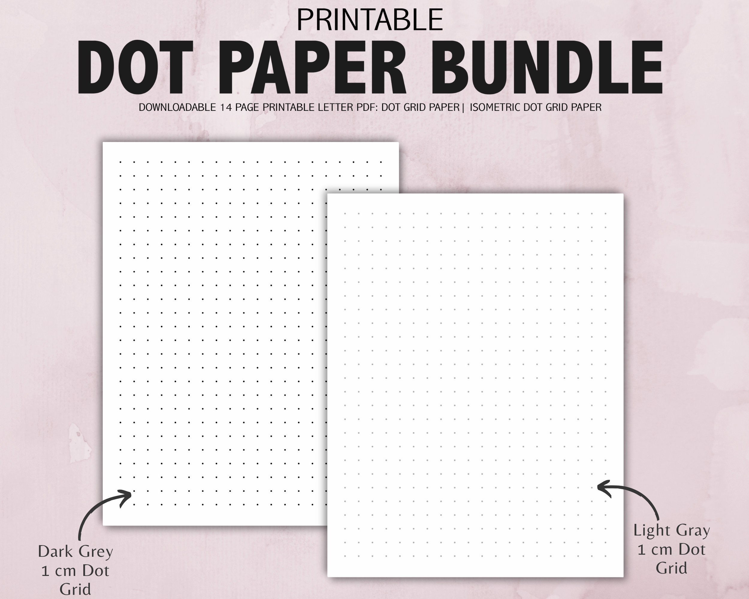 Dot Grid Journal Printable Paper Insert Bundle | Isometric Dot Grid ...