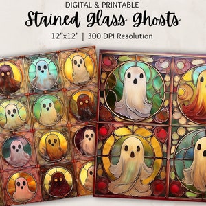 Ghost Stained Glass Images | Stained Glass Ghosts | Halloween Patterns ...