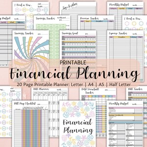 Financial Planner and Savings Tracker Bundle Printable |  Budget, Debt, Savings, Bill, Money Planner & Tracker