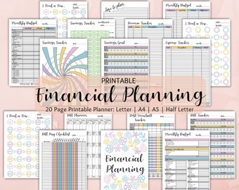 Financial Planner and Savings Tracker Bundle Printable |  Budget, Debt, Savings, Bill, Money Planner & Tracker