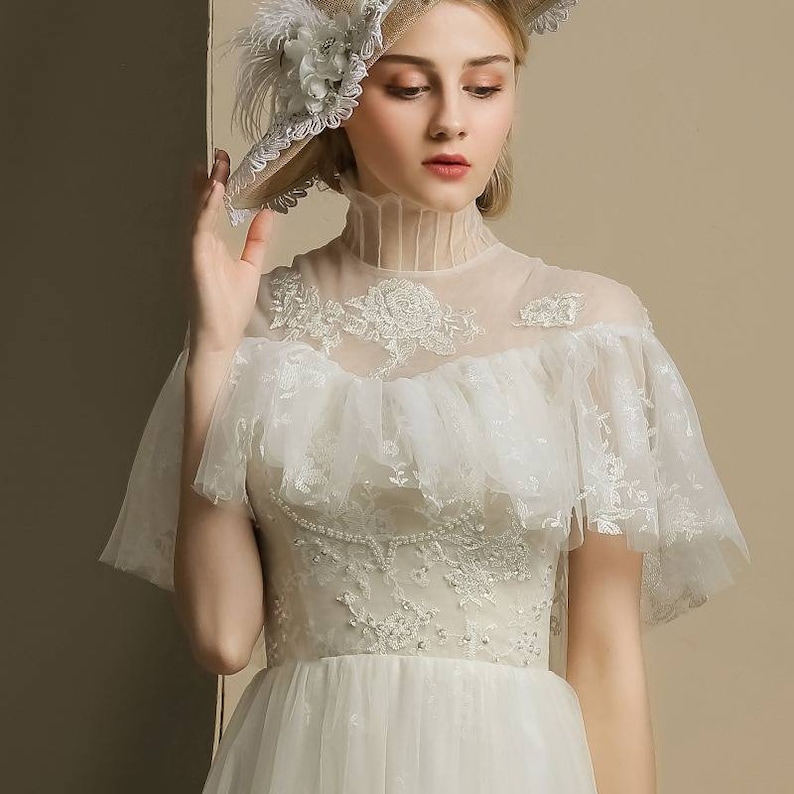 Vintage Style Wedding Dresses, Vintage Inspired Wedding Gowns     Wedding dress Abbie Victorian Victorian dress vittoriani Robe victorienne Viktorianisches Vintage Dress French wedding gown  AT vintagedancer.com