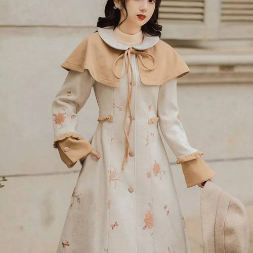 Matilde Coat, Vintage 80s Wool Coat, Vintage French Paris Coat, Vintage Women Coat, Vintage Cape Coat, Retro Coat, 60s 50s 40S Coat