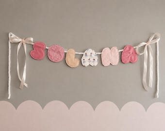 Custom Fabric Name Banner | Personalized Nursery Garland | Baby Name Wall Decor