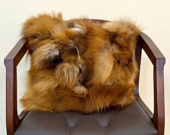Real Fox Fur Pillow , Real Red Fox Fur Pillow , Luxury Home Decor Fur Pillow , Genuine Fox Pelt Pillow , Genuine Handmade Fox Fur Pillow