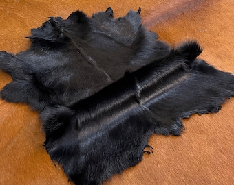 Genuine Natural Black Goat Fur for Baphomet,Fur for Ritual Corner, Black Goat Pelt Satanism, Black Capricorn for Altars, Goat Hide for Devil