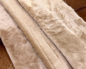 3 PCS of Camel Color Sheep Fur, Soft Real Sheepskin, Fur For Craft Projects,  Soft Fur for Upholstery, Throw Genuine Sheepskin, Sheep Hide
