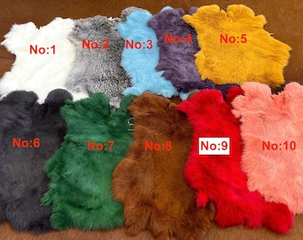 Real Rabbit Fur , Vegetable Dyed Natural Rabbit Fur , Colorful Rabbit Hide ,  Rabbit , Genuine Rabbit Fur , Rabbit Pelt , Rabbit Fur Skin