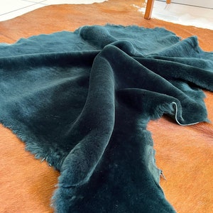 Green Sheepskin Shearling , Sheepskin upholstery , Genuine Sheepskin pelt , Sheepskin Throw Suede Rug Shearling Chair Cover Fur Seat Pad