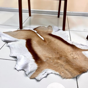 Home Decor Real 100% Dear Fur Pelt , Natural Deer Fur Rug Throw Natural Area Rugs Carpet Deer Hide Throws Soft Luxury Pelt