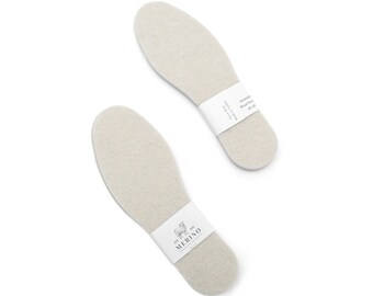 Felt Insoles Real Natural Merino Wool inserts for shoes boots and Moisture Repellent Retaining  Resistant Felted Sole Warm sole