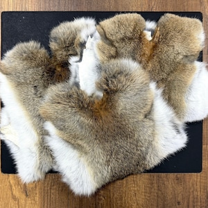 Pelle di coniglio marrone, pelliccia di colore naturale, pelliccia di coniglio genuina, vera pelle di animale, pelle artigianale, materia prima, pelliccia artigianale, pelle marrone chiaro, pelliccia morbida