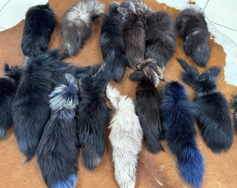 Real Fox Tail , Large Size , Very fluffy and soft fox tail , Long hairy fox tail , Natural Fox Tail , Dye fox tail ,Fluffy and long fox tail