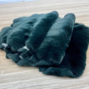 Rabbit Pelt, Real Rabbit Pelt , Rex Fur , oil green fur , Petrol Green Fur , For Garments Fur Rug Throw Upholstery Hat , Genuine Rabbit Pelt