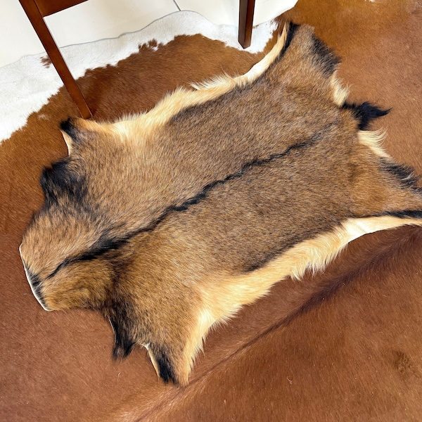 Natural Goat Hide, Hair On Hide Fur, Throw Fur, Genuine Goat Fur, Brown Fur, Throw Animal Hide, Tanned Leather, Leather Rug, Soft Goatskin