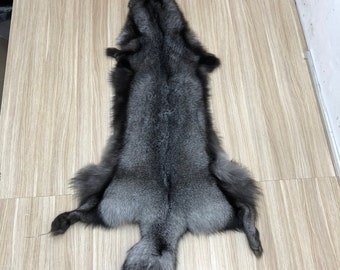 Piel de zorro escarchada Piel de zorro curtida Tamaño extra extra grande Material de piel de zorro real para manualidades DIY Piel de zorro DIY Piel de zorro natural