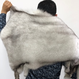 Vera pelliccia di volpe blu, pelliccia di volpe bianca di grandi dimensioni, materiale in vera pelliccia di volpe per lavori fai da te, pelliccia di volpe fai da te, vera pelliccia di volpe blu, volpe naturale