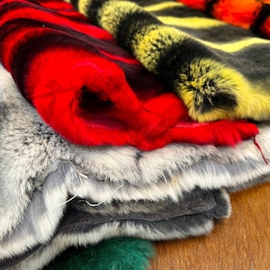 Pelliccia di coniglio colorata, piastra in vero coniglio rex, pelliccia di coniglio tinta vera, pelliccia di rex tinto, pelliccia di coniglio, coperta di pelliccia di coniglio, collo di pelliccia di coniglio