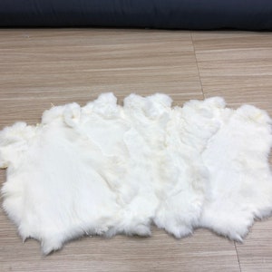 Konijnenbont, echte natuurlijke witte konijnenvacht, zachte witte vacht echt bont, echt wit konijnenbont geassorteerd konijn luxebont Zachte vachthuid