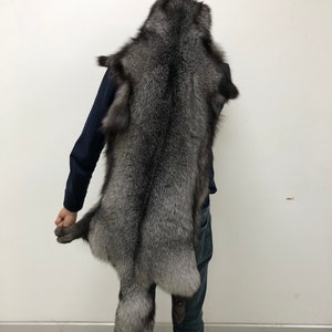 Vera pelliccia di volpe, vera pelliccia di volpe gelida, pelliccia di volpe grigia, super morbida e sontuosa come stola di pelliccia o materia prima per lavori artigianali fai da te Ethic Fur FOX FUR