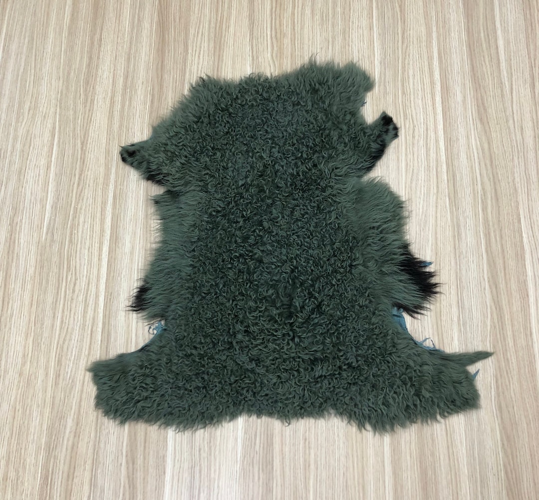 Real Mongolian Sheepskin Mongolian Shearling Green Etsy