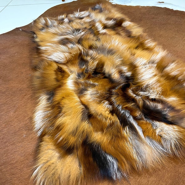 Natural Red Fox Fur Throw Blanket, Throw Blanket, Luxury Blanket, Genuine Fox Throw, Real Fox Blanket, Real Fur Blanket ,Luxury Fox Fur Rug