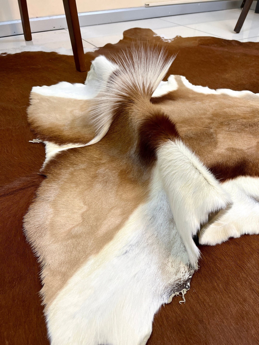 Real Deer Skin Throws Genuine Leather Deer Pelt Deer Fur Natural Color