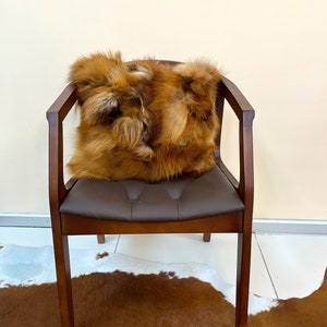 Genuine Real Fox Fur Pillow , 2 pcs Pillow 1 price , Natural Canada Red Fox fur Pillow , Handmade Fox Pelt Pillow , Luxury Warm Fur Pillow