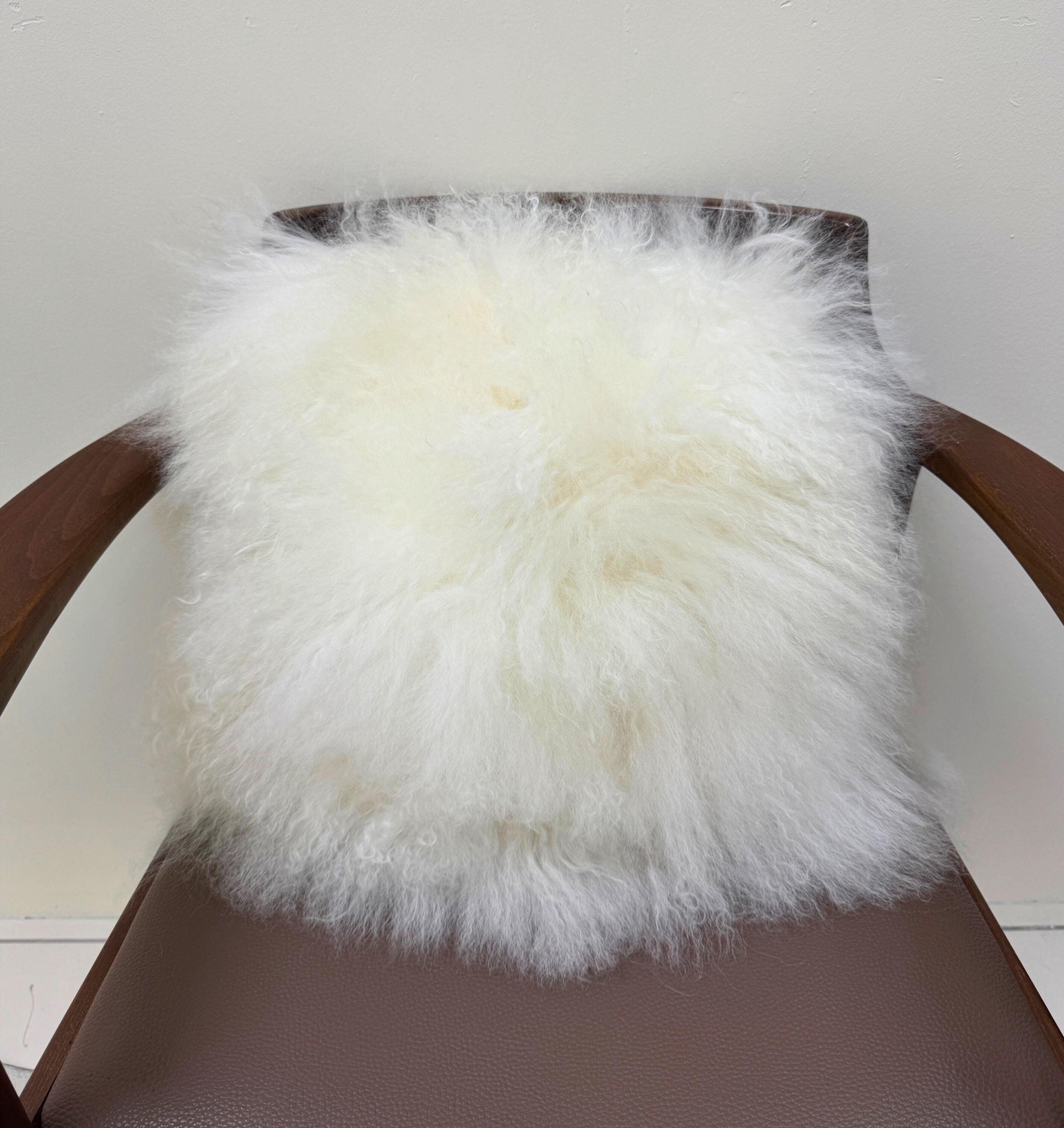 Reissner Lammfelle Tibet Peau de Mouton de Mongolie Housse de Coussin 30x30cm - Grand sélecteur de Couleur JAY33 Couleur Gris foncé (Tops