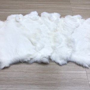 Pelliccia di coniglio bianco di grandi dimensioni Pelliccia di coniglio genuina Pelliccia di coniglio naturale Pelliccia di coniglio bianco Pelle di coniglio bianco Pelliccia naturale Pelliccia fai da te
