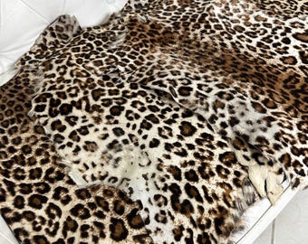 6 Pcs Goat Leather, Bulk Goatskin, Rare Leopard Print Goatskin, Durable Goat Fur, Hair on Hide Goatskin, Soft Goat Fur, Craft for Leather