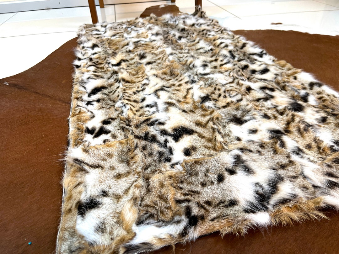 Real Lynx Fur Rug, Genuine Lynx Pelt Fur, Lynx Fur Throw, Luxury Lynx