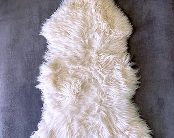 Piel de oveja peluda, piel de oveja blanca natural, lana de oveja auténtica, alfombra de piel, piel decorativa, esterilla de yoga natural, piel de oveja esponjosa, piel suave