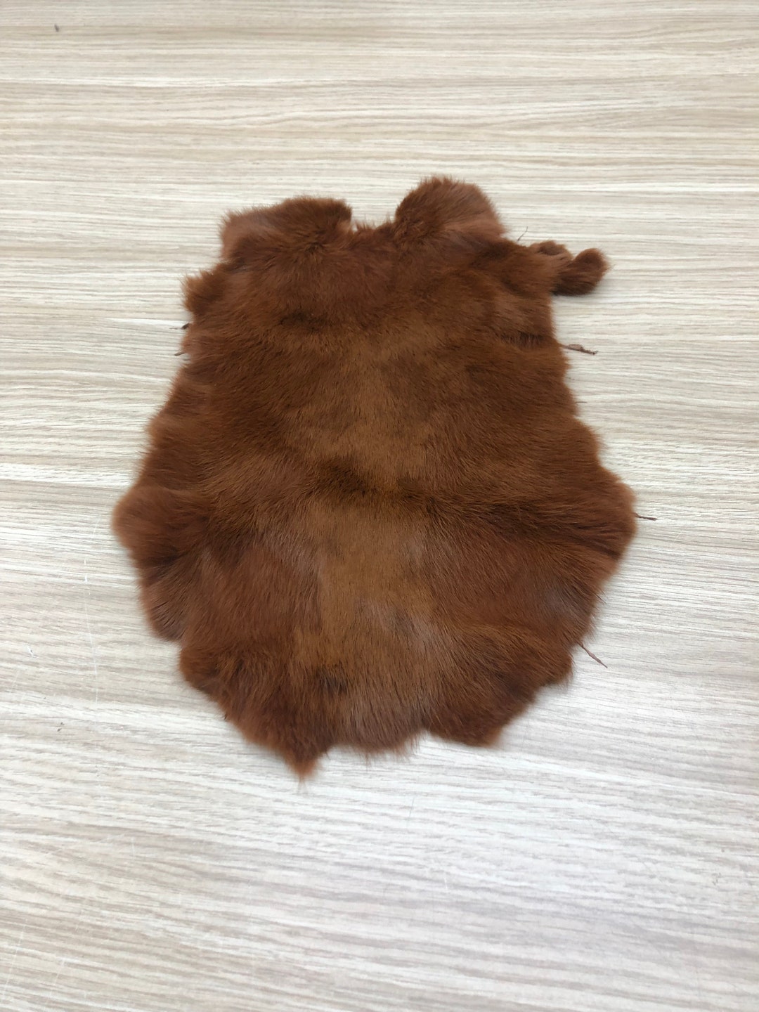 Real Rabbit Pelt Genuine Dyed Rabbit Pelt Brown Caramel Etsy