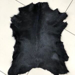 Goat Skin Black Goat Skin Tanned Goat Skin Natural Black Goat Fur Goat Hide Exotic Shiny Goatskin Goat Fur Goat Pelt Goat Rug Black Fur image 2