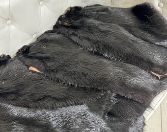 3-6-9-12 Pieces Black Nutria Fur, Super Soft Fur, Genuine Nutria Hide, Real Animal Hide, Natural Genuine Fur Skins, Bulk Nutria Fur