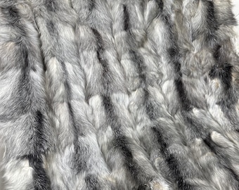 Genuine Squirrel Fur Throw, Natural Gray Real Fur Hide, Soft Luxury Fur Blanket, Decorative Home Decor Accent, Natural Color Fur, Soft Fur