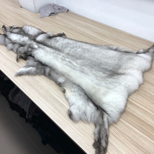 Vera pelliccia di volpe blu fai da te artigianato pelliccia Enorme pelle di volpe bianca Pelliccia di volpe blu Adatta per cucire giacche e colli Vera pelliccia di volpe