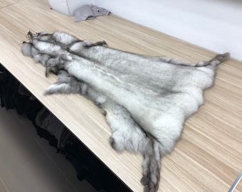 Piel de zorro azul auténtica, manualidades de piel, piel de zorro blanco enorme, piel de zorro azul, adecuada para coser chaquetas y cuellos, piel de zorro real