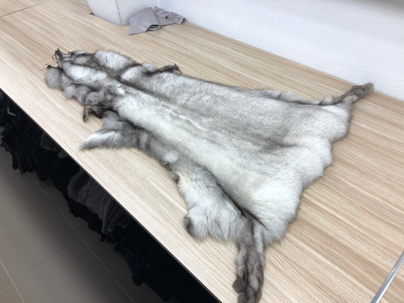 Genuine Blue Fox Fur Pelt DIY Crafts Fur Huge White Fox Fur Skin Blue ...