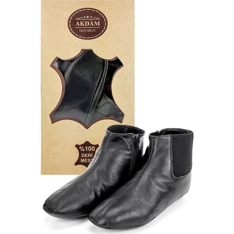 100% echte schapenvachtleren sokken met dames herenmaat - Khuffain - schoenen pantoffels - Mest - voetenwarmer - pantoffels - traditionele schoenen afbeelding 2