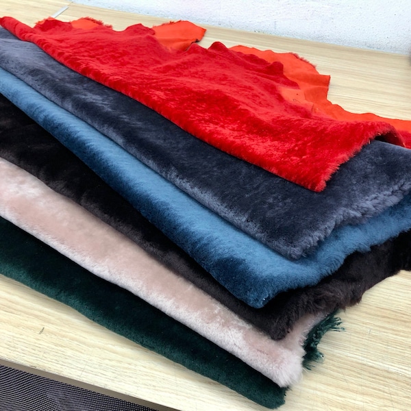 100% Genuine Sheepskin Shearling Fur Upholstery  Rug Seat Cover Boots Pram Liner Baby Sofa Cover Aviator , Colorful Sheepskin Area Rugs