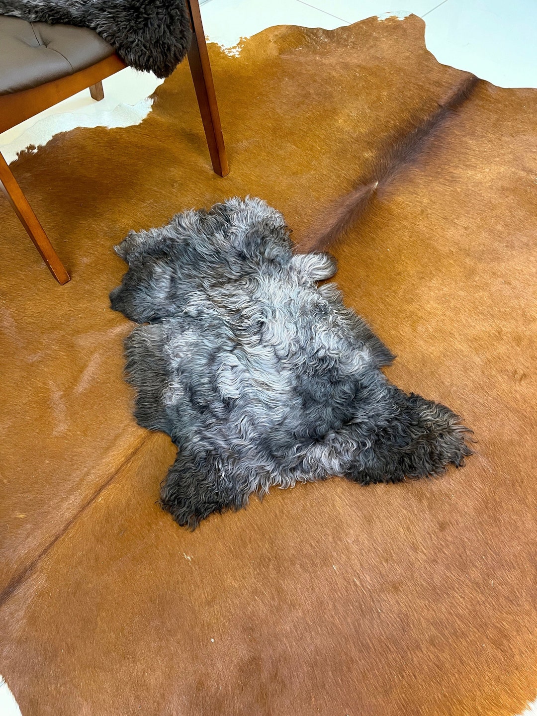 Real Mongolian Lambskin , Luxurious Mongolian Lamb Throw Blanket