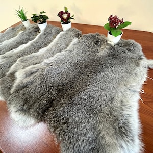 Vera pelliccia di coniglio naturale, vera pelliccia di coniglio, 100% vera pelliccia di coniglio, giocattolo per gatti, fai da te, articoli per l'artigianato, pelle, pelliccia, cucito, artigianato