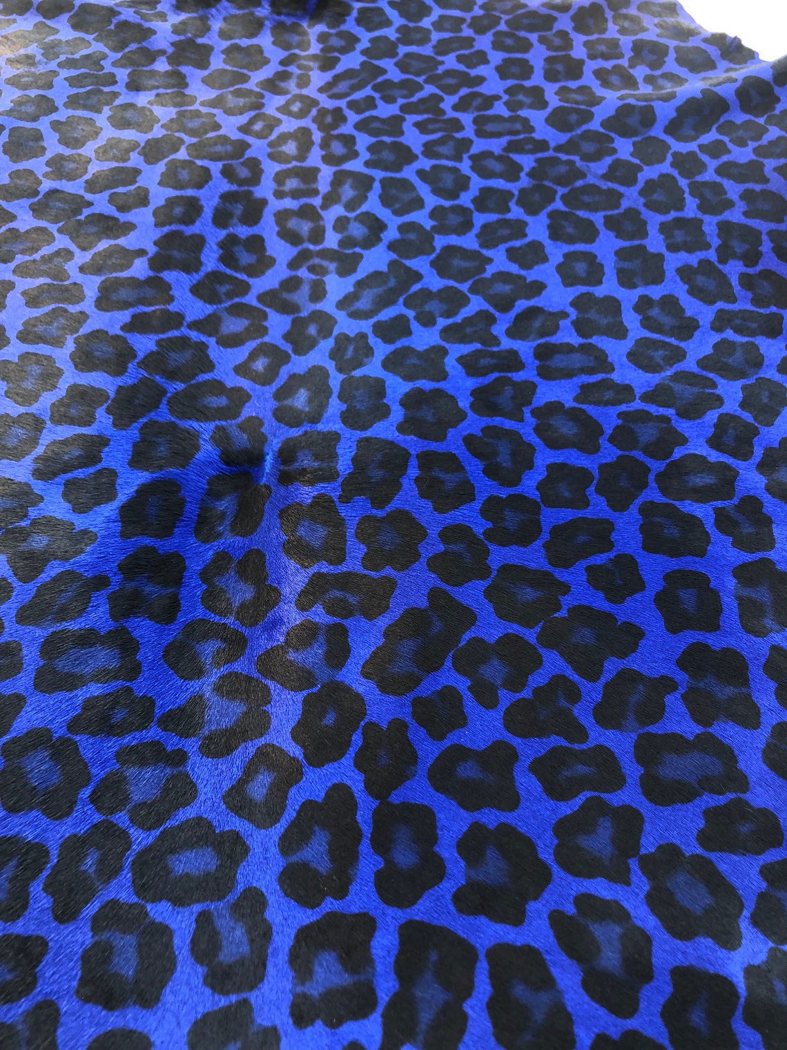 Navy Blue Leopard Pattern Calfskin Special Color Luxury | Etsy