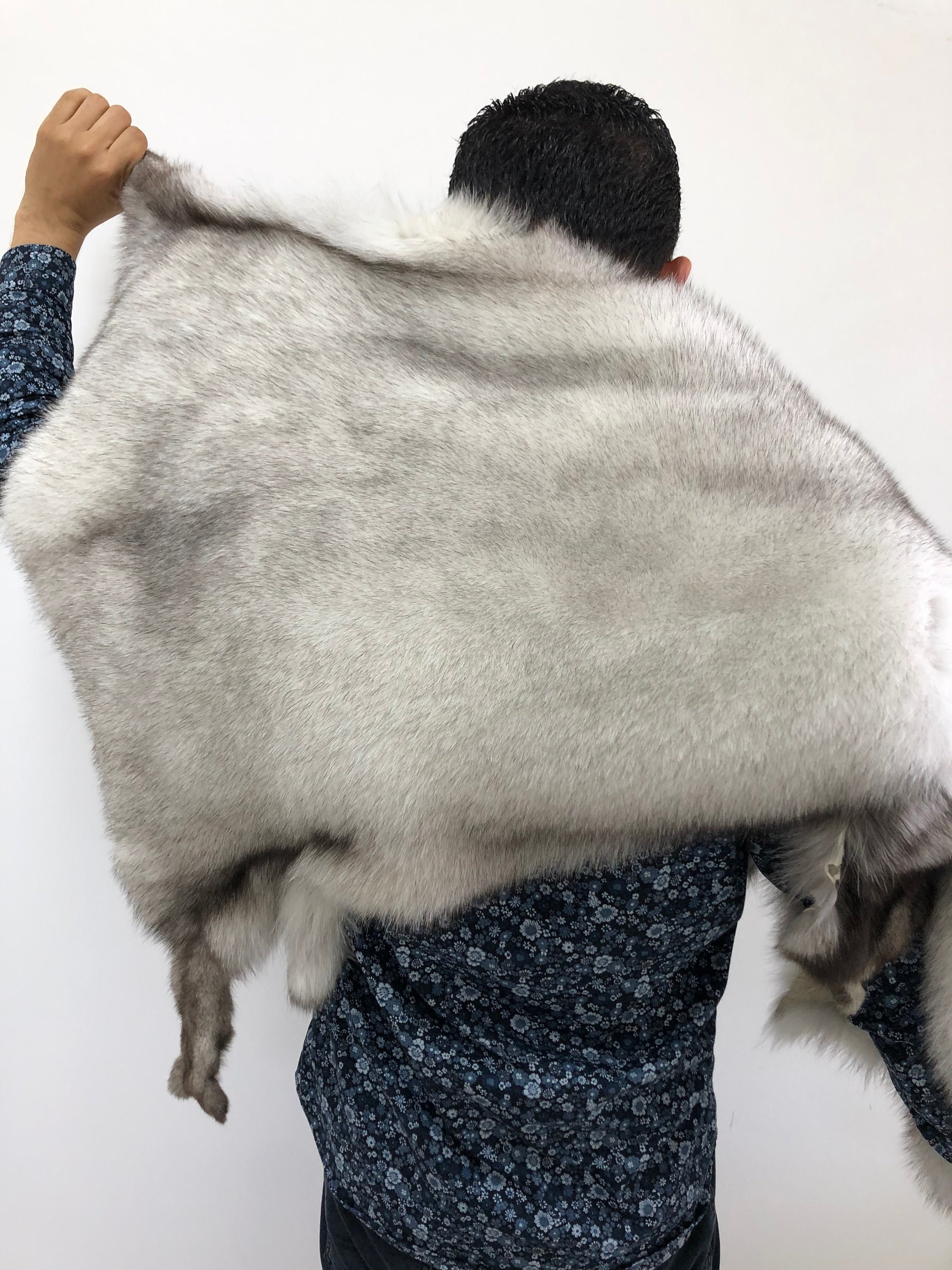 本物のブルーフォックス毛皮、大きなサイズのホワイトフォックスファー