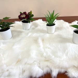 Vera pelle di coniglio bianco, pelle di coniglio bianco naturale, vera pelle di coniglio bianco, morbida pelle di coniglio, pura pelle di coniglio bianco, arredamento per la casa