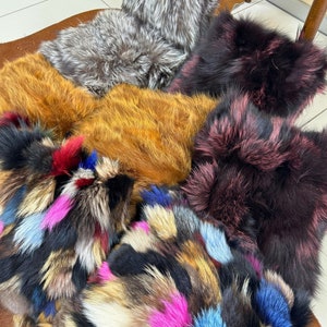 Luxury Fox Fur Pillows, Genuine Fox Fur Pillows, Different Fox Fur Pillows, Fluffy Throw Cushion, Decorative Fur Pillows, Patchwork Cushion